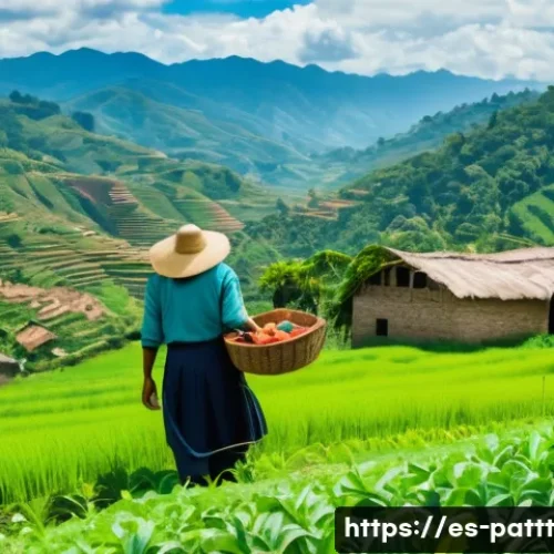 대안경제 모델의 자생적 발전 사례 - A vibrant rural cooperative scene in Latin America featuring diverse farmers working together in a l...