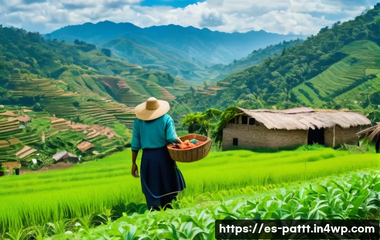 대안경제 모델의 자생적 발전 사례 - A vibrant rural cooperative scene in Latin America featuring diverse farmers working together in a l...